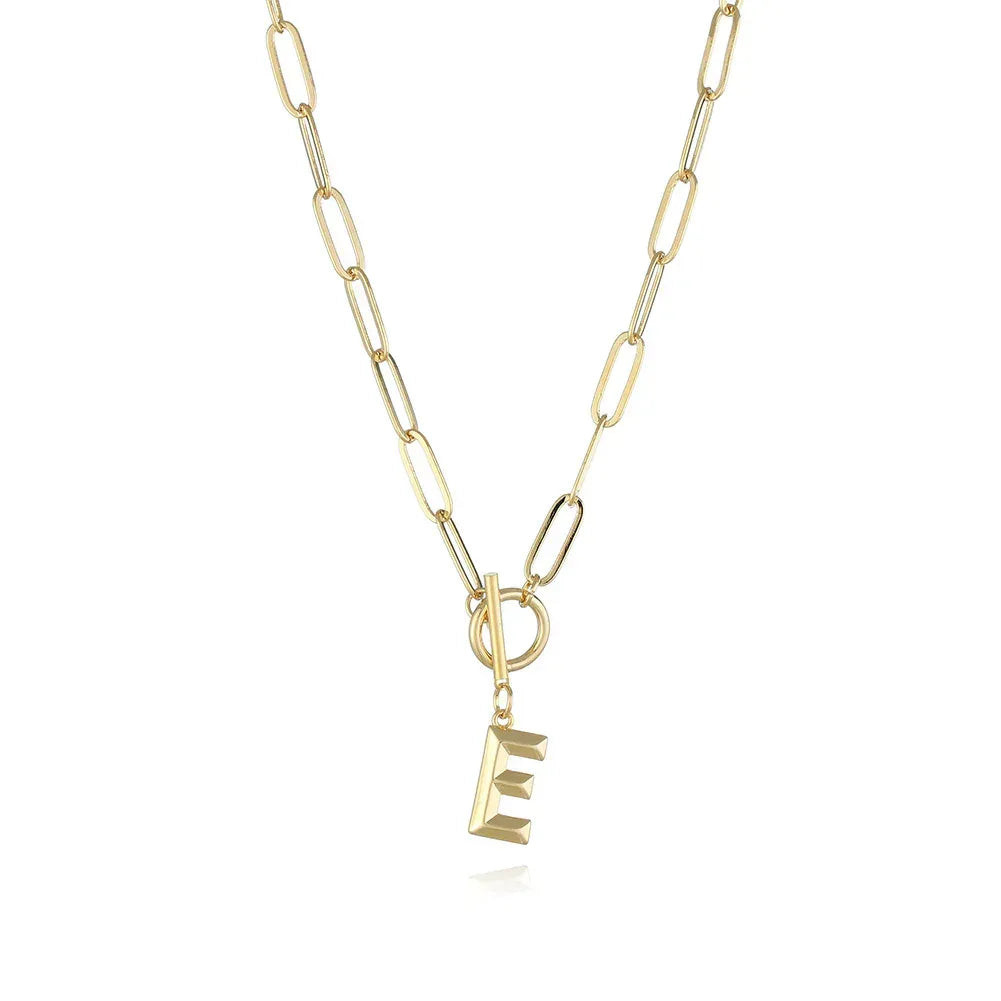26-letters-a-z-pendant-with-thick-chain-ot-buckle-necklace - Viexta