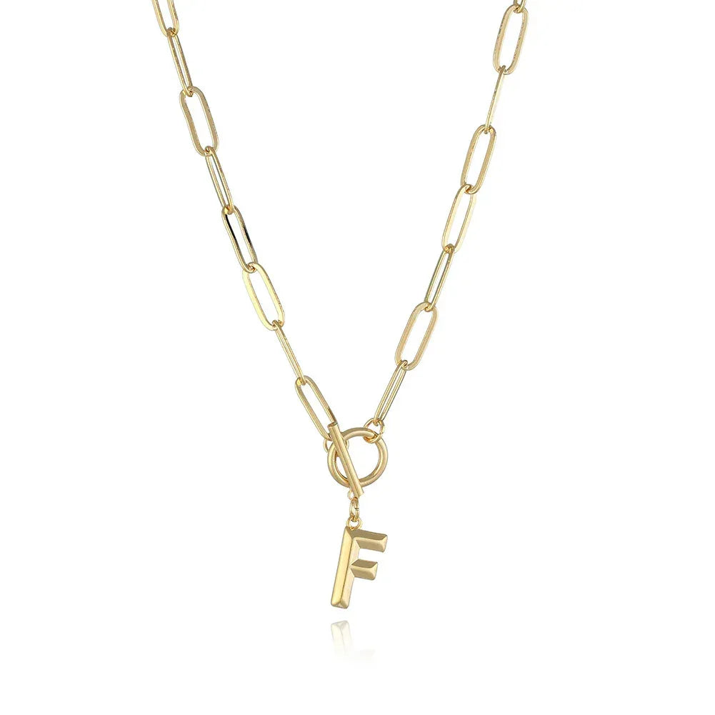 26-letters-a-z-pendant-with-thick-chain-ot-buckle-necklace - Viexta