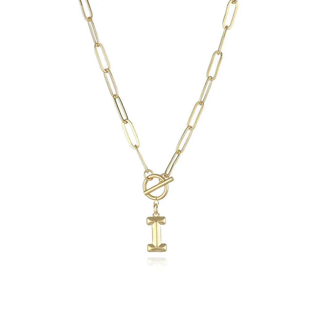 26-letters-a-z-pendant-with-thick-chain-ot-buckle-necklace - Viexta