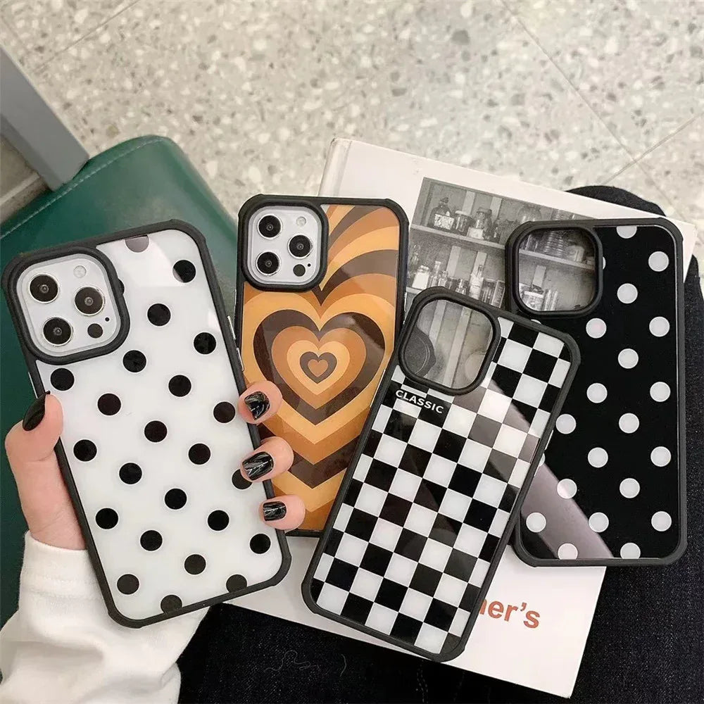 black-and-white-polka-dot-iphone-case - Viexta