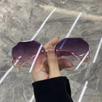 Fashion Gradient Borderless Cut-Edge Sunglasses - Viexta