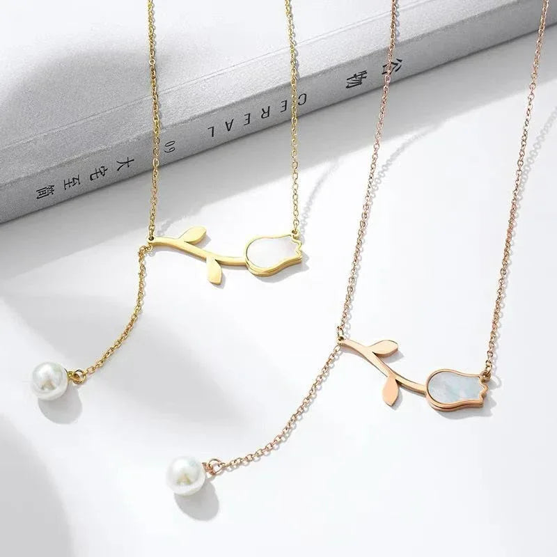 Tulip Fairy Pendant Necklace - Viexta