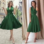 Midi Dress Casual Sleeveless with Belt - Viexta