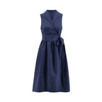 Midi Dress Casual Sleeveless with Belt - Viexta