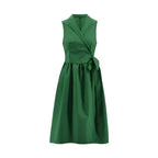 Midi Dress Casual Sleeveless with Belt - Viexta