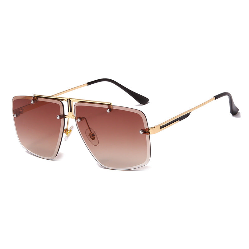Frameless Trim Square Sunglasses