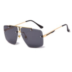 Frameless Trim Square Sunglasses