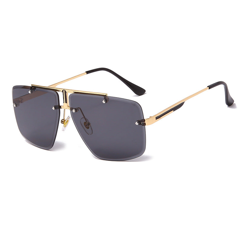 Frameless Trim Square Sunglasses