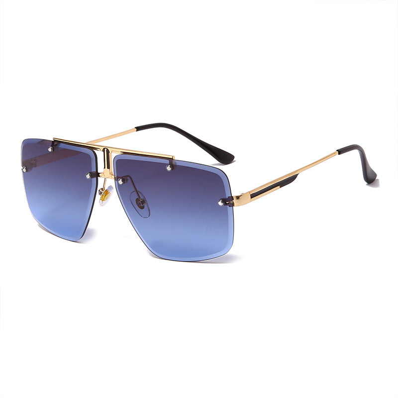 Frameless Trim Square Sunglasses