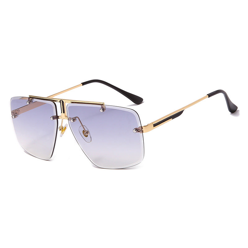 Frameless Trim Square Sunglasses