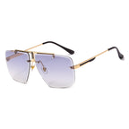Frameless Trim Square Sunglasses