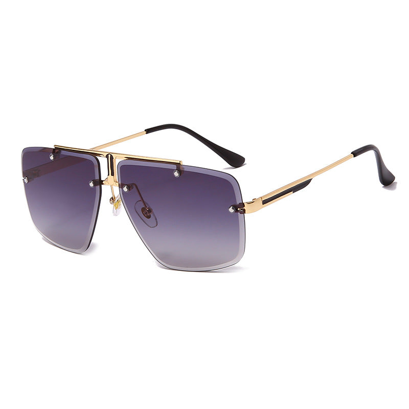 Frameless Trim Square Sunglasses