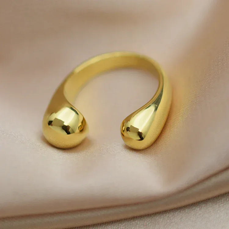 gold-metal-brass-plated-balls-ring - Viexta