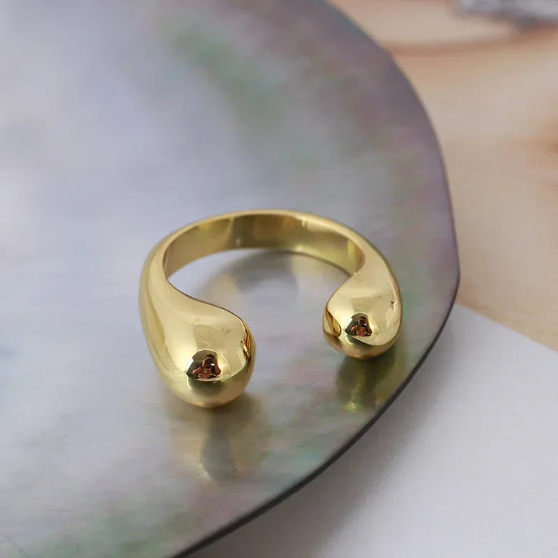 gold-metal-brass-plated-balls-ring - Viexta