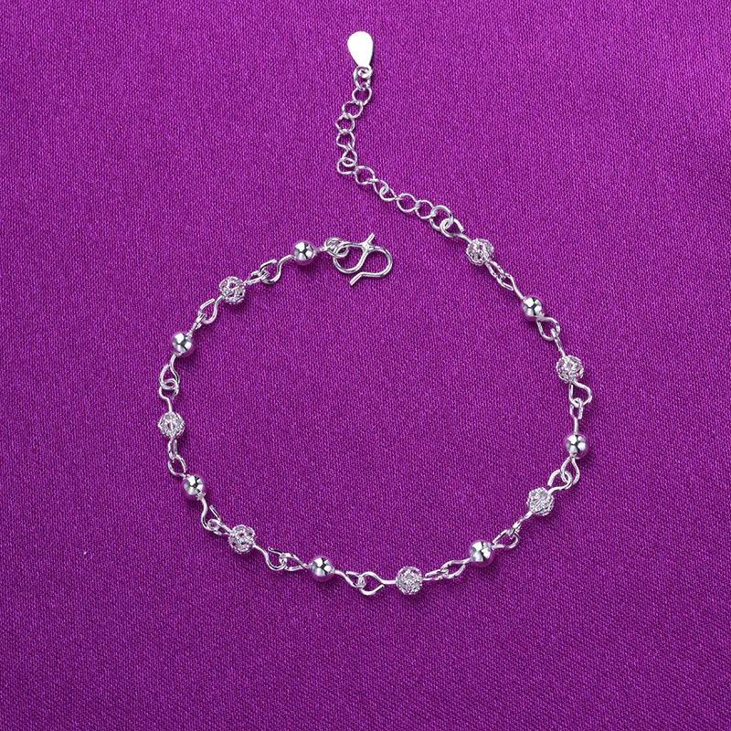 silver-925-hollow-beads-anklet - Viexta