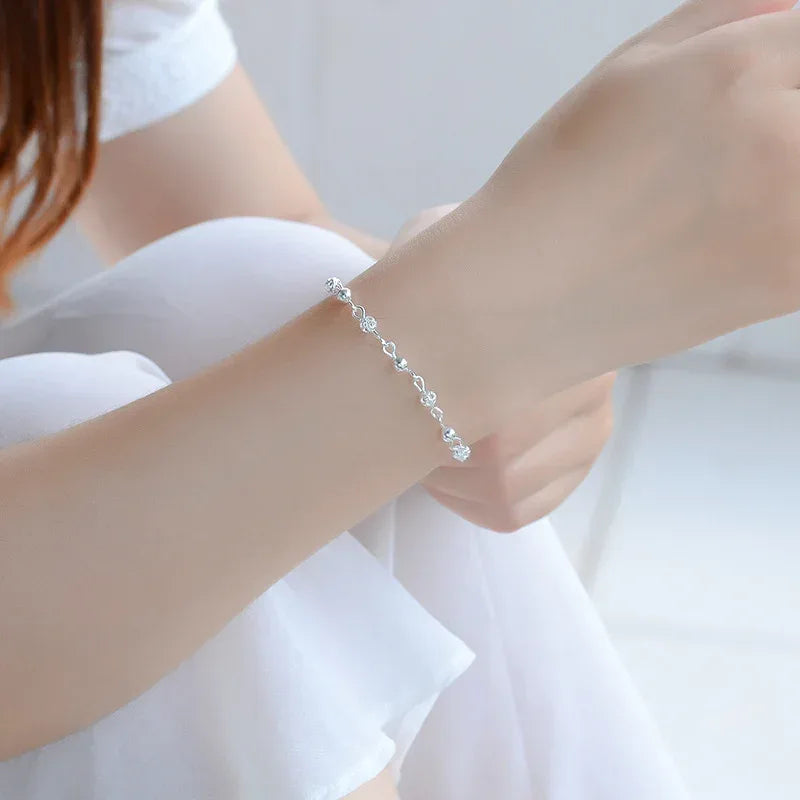 silver-925-hollow-beads-anklet - Viexta