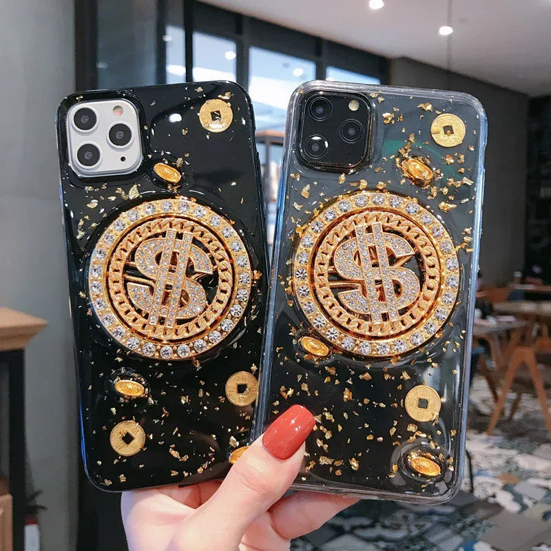 3D Diamond Dollar Turnplate Phone Case for IPhone - Viexta