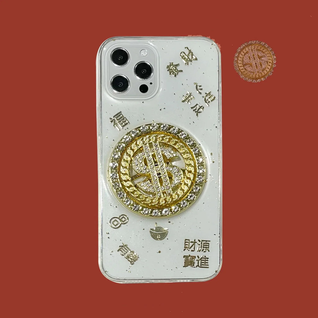 3D Diamond Dollar Turnplate Phone Case for IPhone - Viexta