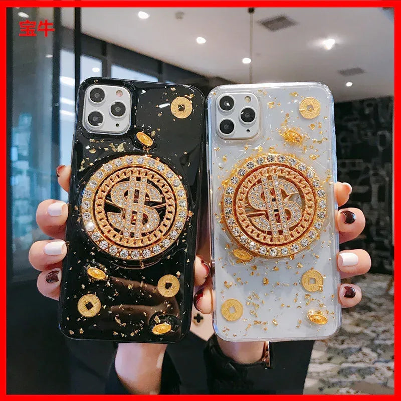3D Diamond Dollar Turnplate Phone Case for IPhone - Viexta
