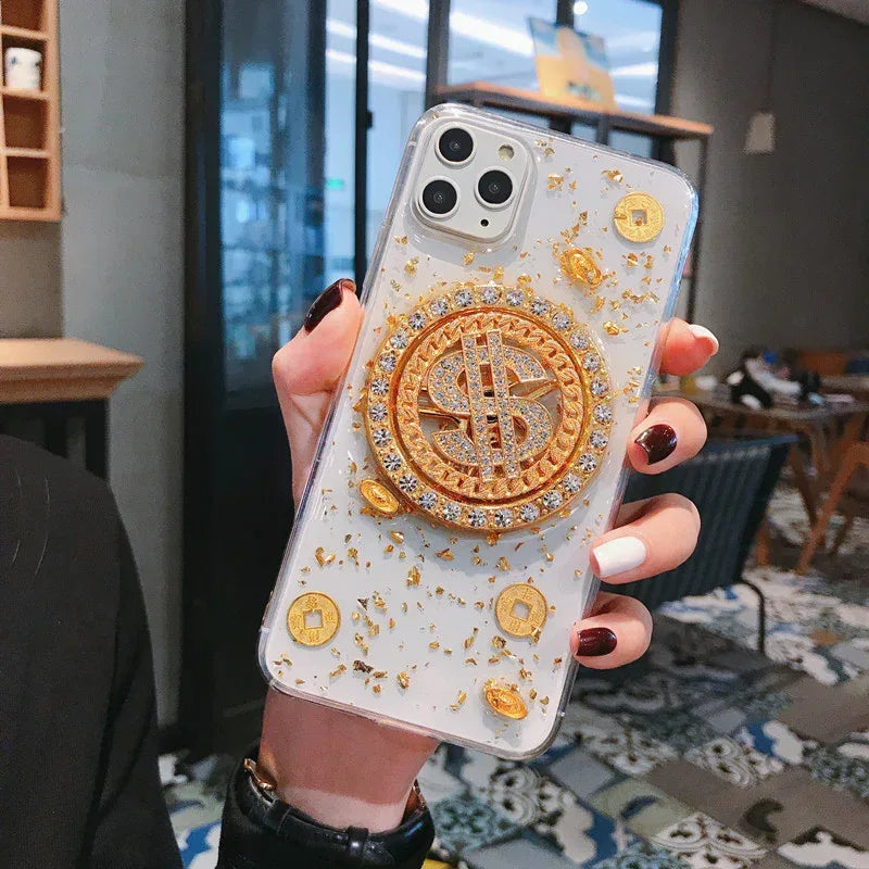 3D Diamond Dollar Turnplate Phone Case for IPhone - Viexta
