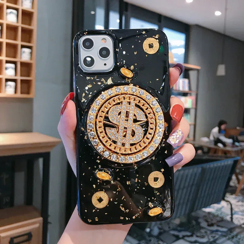 3D Diamond Dollar Turnplate Phone Case for IPhone - Viexta