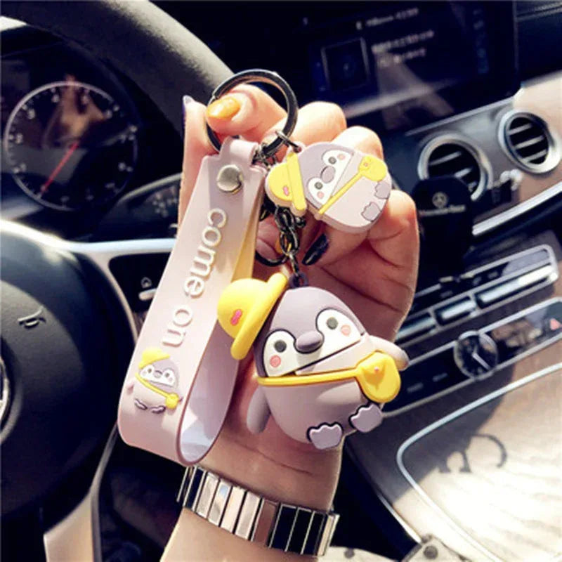 Creative Cartoon Cute Penguin Keychain Couple Pendant - Viexta