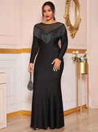 Prom Night Black Long Dress - Viexta