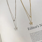 Double Layer Butterfly Clavicle Chain - Viexta