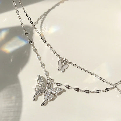 Double Layer Butterfly Clavicle Chain