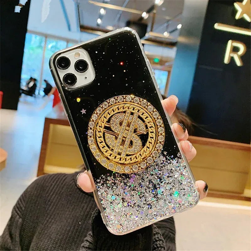 3D Diamond Dollar Turnplate Phone Case for IPhone - Viexta
