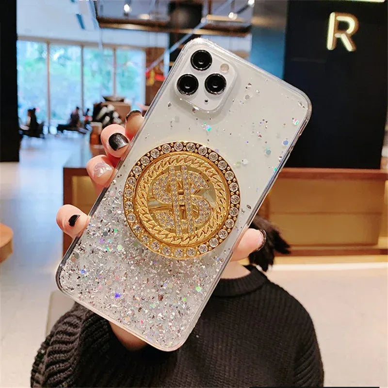 3D Diamond Dollar Turnplate Phone Case for IPhone - Viexta