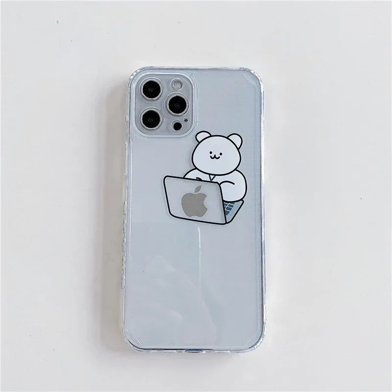 Transparent Cute Bear iPhone Case - Viexta