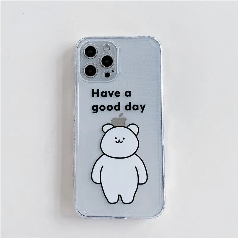 Transparent Cute Bear iPhone Case - Viexta