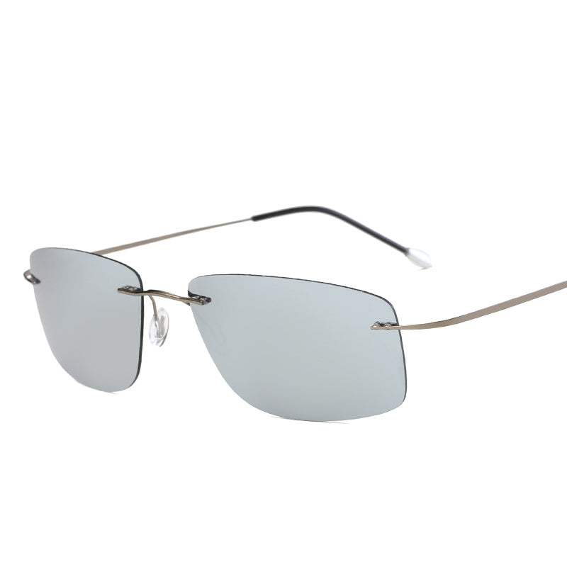 Rimless Pure Titanium Light Sunglasses