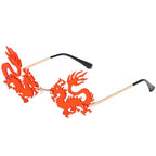 Rimless Dragon Phoenix Sunglasse - Viexta