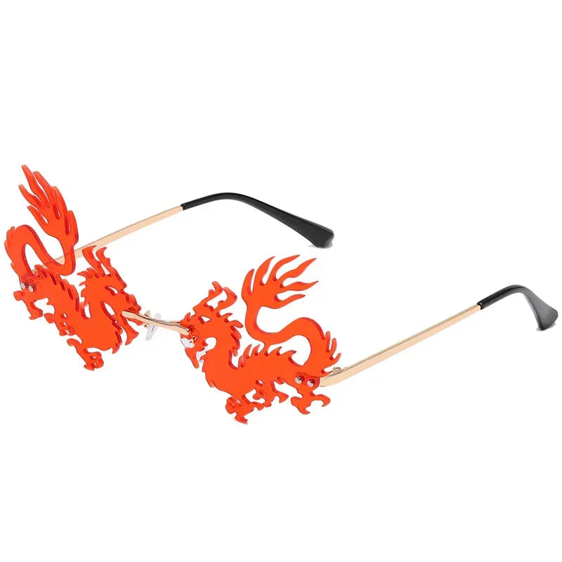 Rimless Dragon Phoenix Sunglasse - Viexta