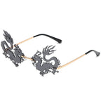 Rimless Dragon Phoenix Sunglasse - Viexta