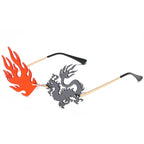 Rimless Dragon Phoenix Sunglasse - Viexta