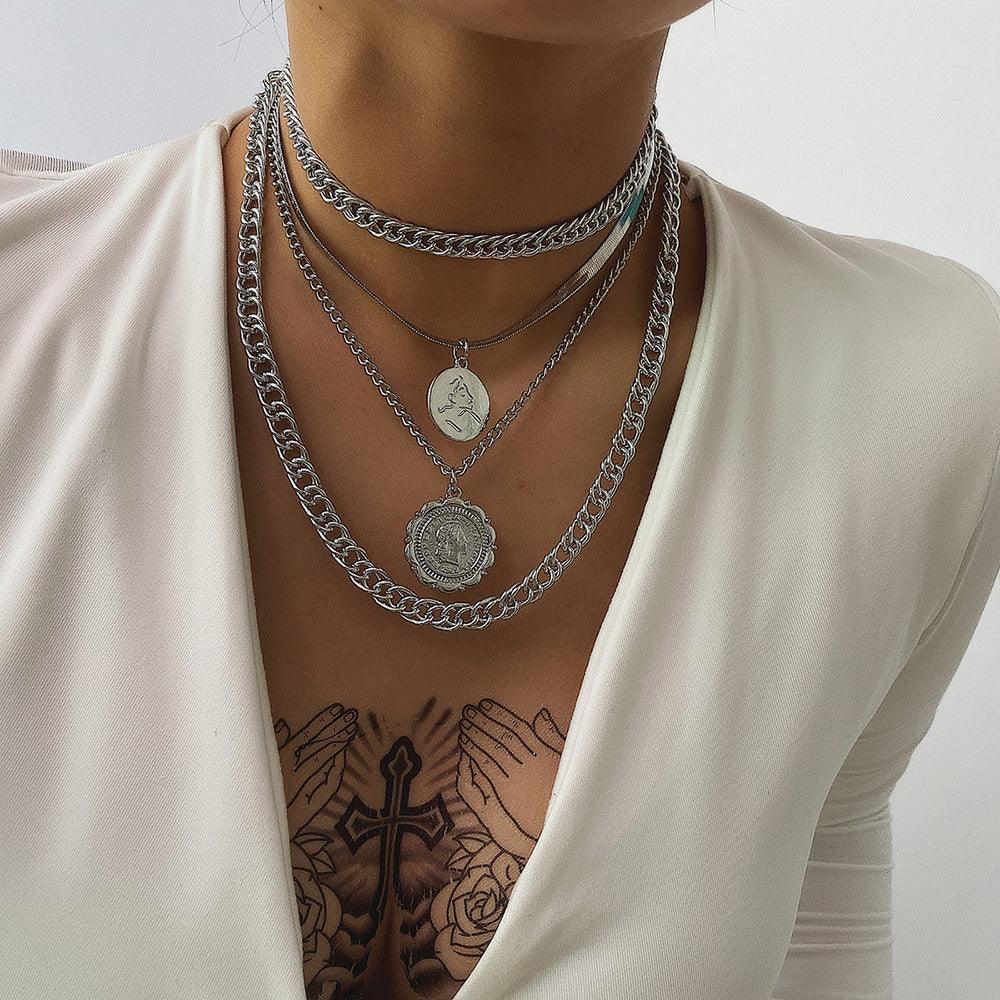 frosty-wind-single-layer-winding-snake-bone-necklace - Viexta