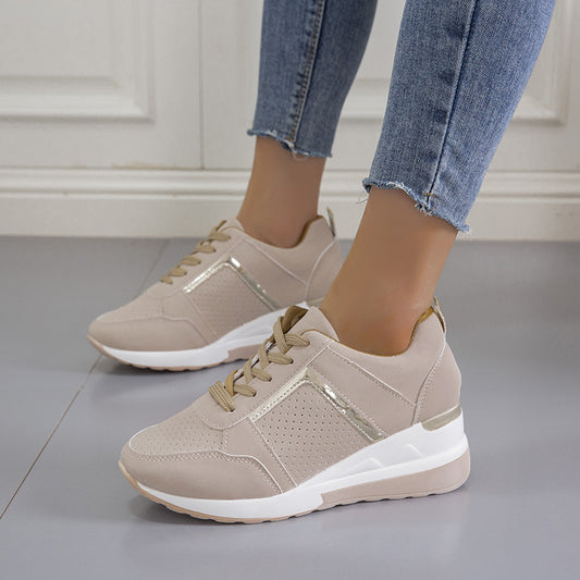 Platform Wedge Casual Lace-up Mesh Sneakers