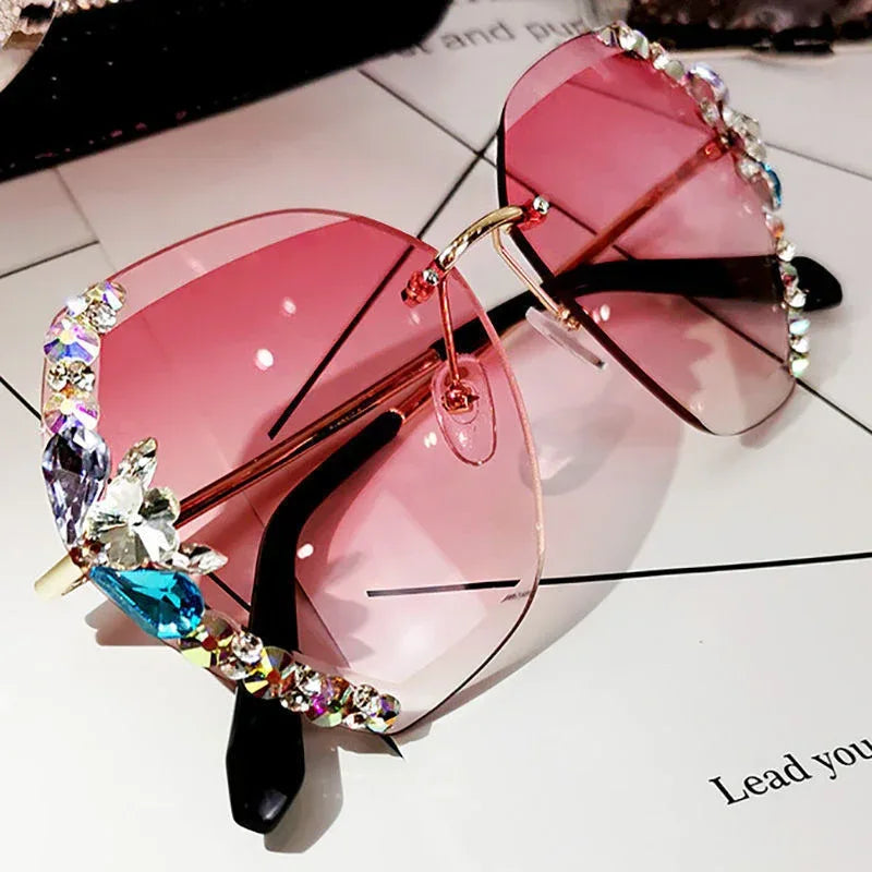 Luxury Rhinestone Square Sunglasses - Viexta