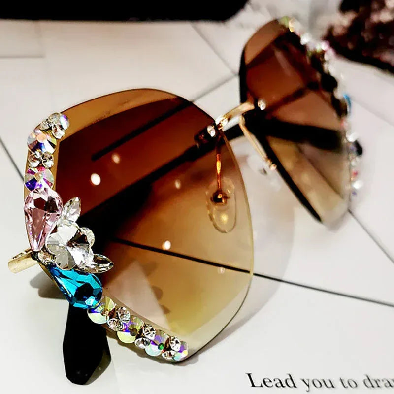 Luxury Rhinestone Square Sunglasses - Viexta