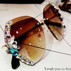 Luxury Rhinestone Square Sunglasses - Viexta