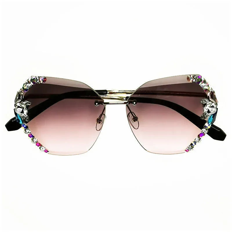 Luxury Rhinestone Square Sunglasses - Viexta