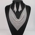 sequin-silk-scarf-fake-collar-necklace-set - Viexta