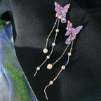 Women's Crystal White Butterfly Stud Earrings - Viexta