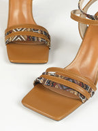 Ladies Vintage Weave Square Chunky Heel - Viexta