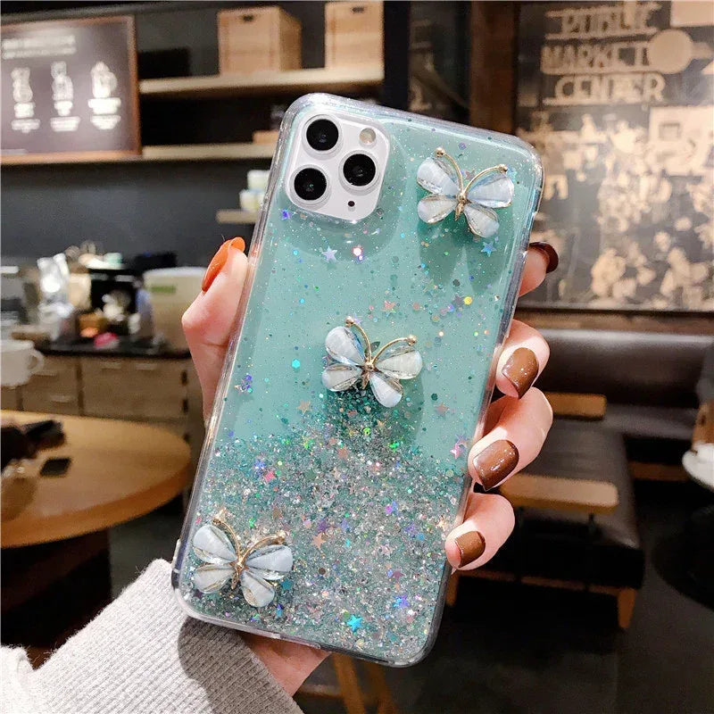 butterfly-glitter-starry-sky-iphone-case - Viexta