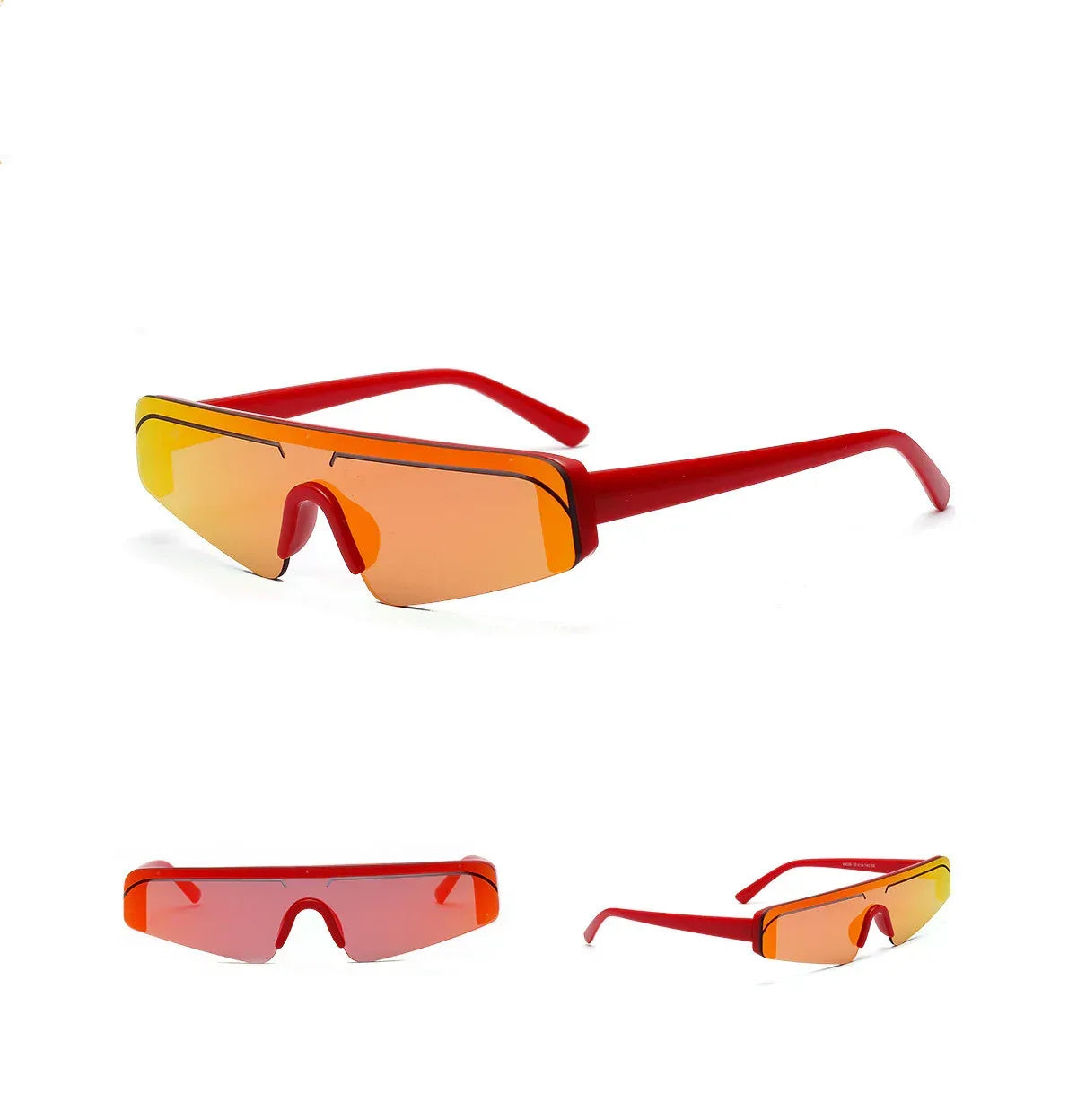 Rimless women's sunglasses with powder film - Viexta