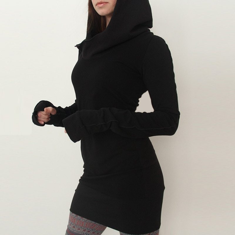 Gothic Black Hoody Dress